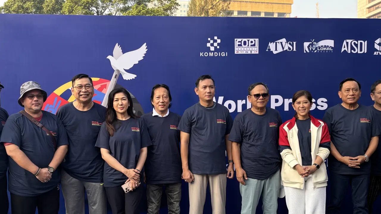 Forum Organisasi Penyiaran Indonesia (FOPI) menggelar peringatan Hari Kebebasan Pers Dunia 2026. (Liputan6.com/Ady Anugrahadi)