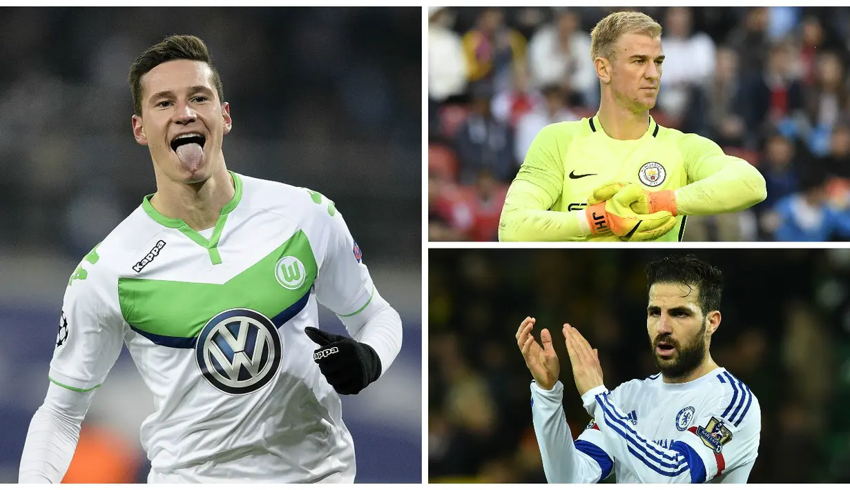 Kabar transfer terkini, Jumat (19/8/2016), diwarnai kabar mendekatnya gelandang Wolfsburg, Julian Draxler, ke Arsenal serta rencana Juventus membawa pemain Chelsea, Cesc Fabregas, ke Turin. (AFP)