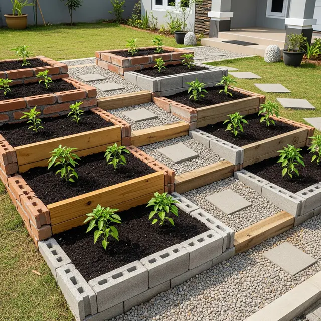 Ide Bedengan Kebun Cabai Sederhana di Halaman Depan Rumah (Image by Gemini AI)