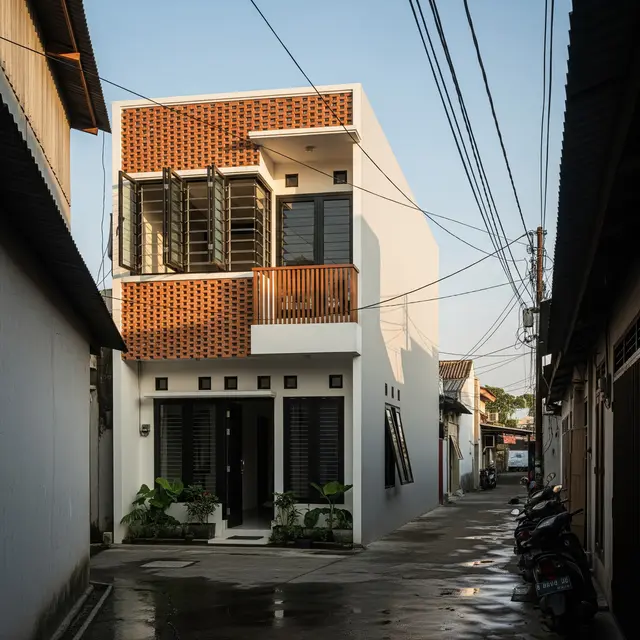 9 Desain Rumah Mungil di Gang Anti Pengap, Strategi Cerdas Sirkulasi Udara dan Cahaya