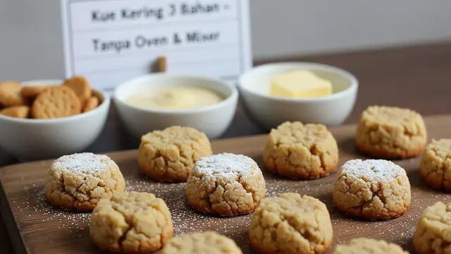Resep Kue Kering 3 Bahan Tanpa Oven dan Mixer/Gemini AI