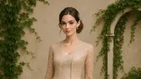 7 Model Long Dress Brokat Slim Fit dengan Outer Belah Tengah, Cocok untuk Berbagai Acara