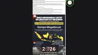 Viral Prediksi Gempa Megathrust akan Terjadi di Seluruh Indonesia pada 2026, Simak Penjelasan BMKG