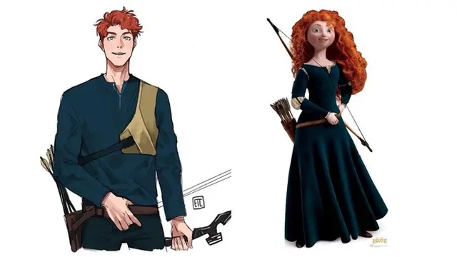 7 Potret Jika Putri Disney Berubah Jadi Pria Modern, Tetap Mempesona