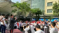 Sejumlah dokter senam dengan ODA di Tangerang.(Pramita/Liputan6.com)