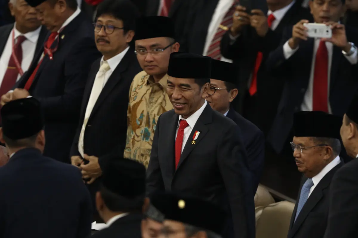 Jokowi Bersama Menteri Kabinet Kerja Hadiri Pelantikan Anggota DPR, MPR, dan DPD