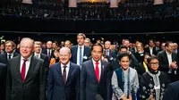Presiden Joko Widodo atau Jokowi saat menghadiri upacara pembukaan Hannover Messe 2023 di Hannover Congress Centrum, Hannover, Jerman, Minggu, 16 April 2023. (Dok. Biro Pers Sekretariat Presiden)