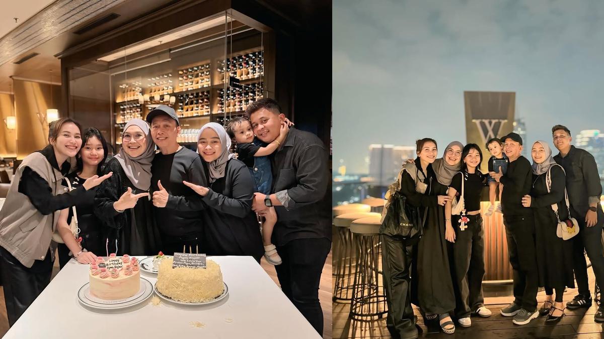 Potret Ayu Ting Ting Rayakan Ultah Ayahnya, Kompak Pakai Outfit Serba Hitam yang Elegan