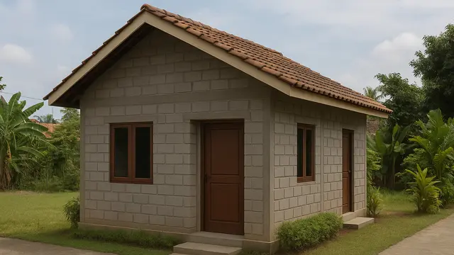 Desain Rumah Sederhana Rp50 Jutaan di Lahan 6x10 Meter dengan Dinding Batako/ Ilustrasi gambar AI