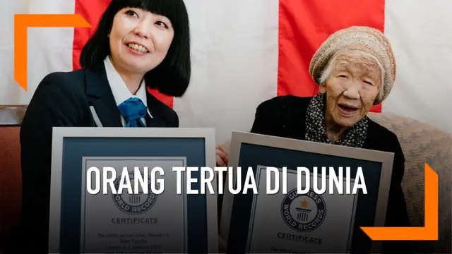 Kane Tanaka ditetapkan sebagai orang tertua di dunia versi Guinness World Record. Ia berusia 116 tahun.