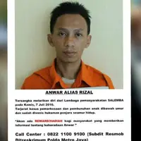 Predator anak yang belum lama ini melarikan diri dari rutan Salemba, Anwar akhirnya berhasil ditangkap ditengah hutan. (Foto: Liputan6.com)