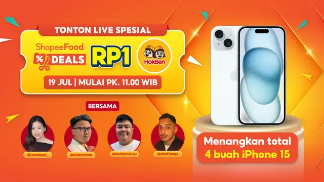 Promo ShopeeFood Deals Comeback! HokBen Mulai Rp1 dan Diskon Spesial di Ragam Merchant Favorit