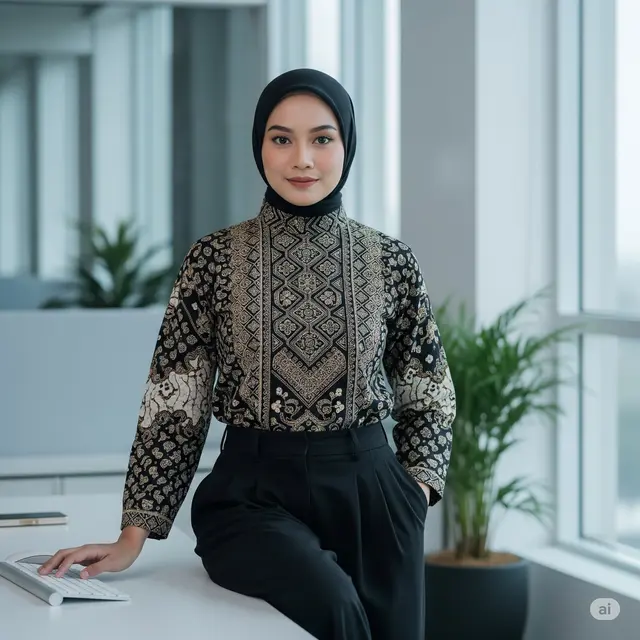 High Neck + Sulaman Modern Sophisticated