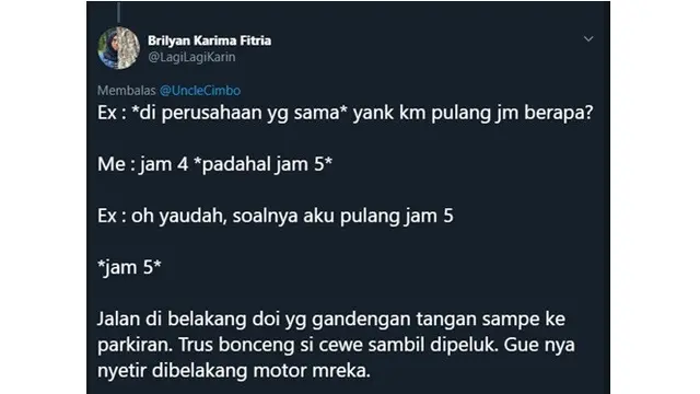 Cuitan Cerita Kebohongan Mantan Ini Bikin Nyesek