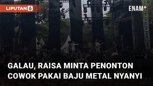 VIDEO: Galau, Raisa Minta Penonton Cowok Pakai Baju Metal Nyanyi Mantan Terindah