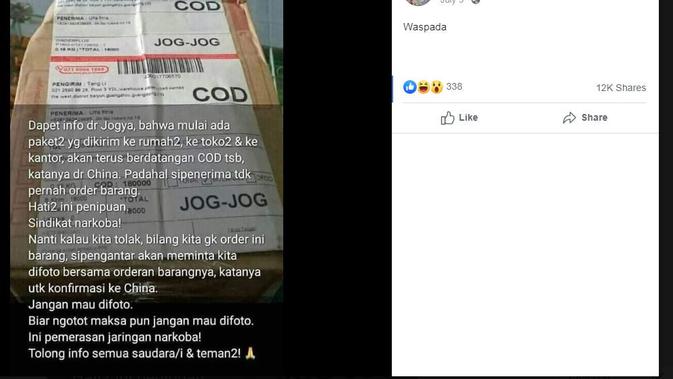 [Cek Fakta] Paket Berisi Narkoba Dikirim ke Yogyakarta dari China, Fakta atau Hoaks?