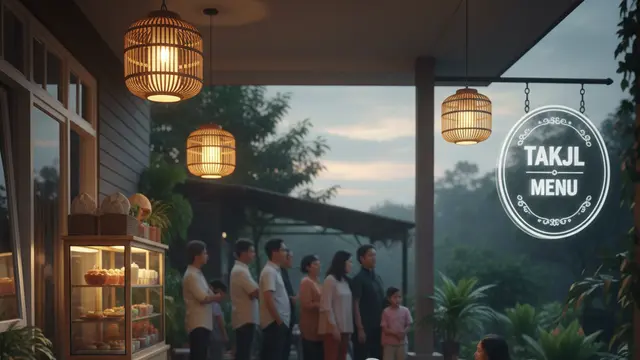 Desain Teras Jualan Takjil Ramadhan. AI