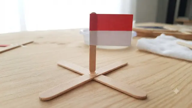 Cara Membuat Bendera Mini dari Stik Es Krim Bekas
