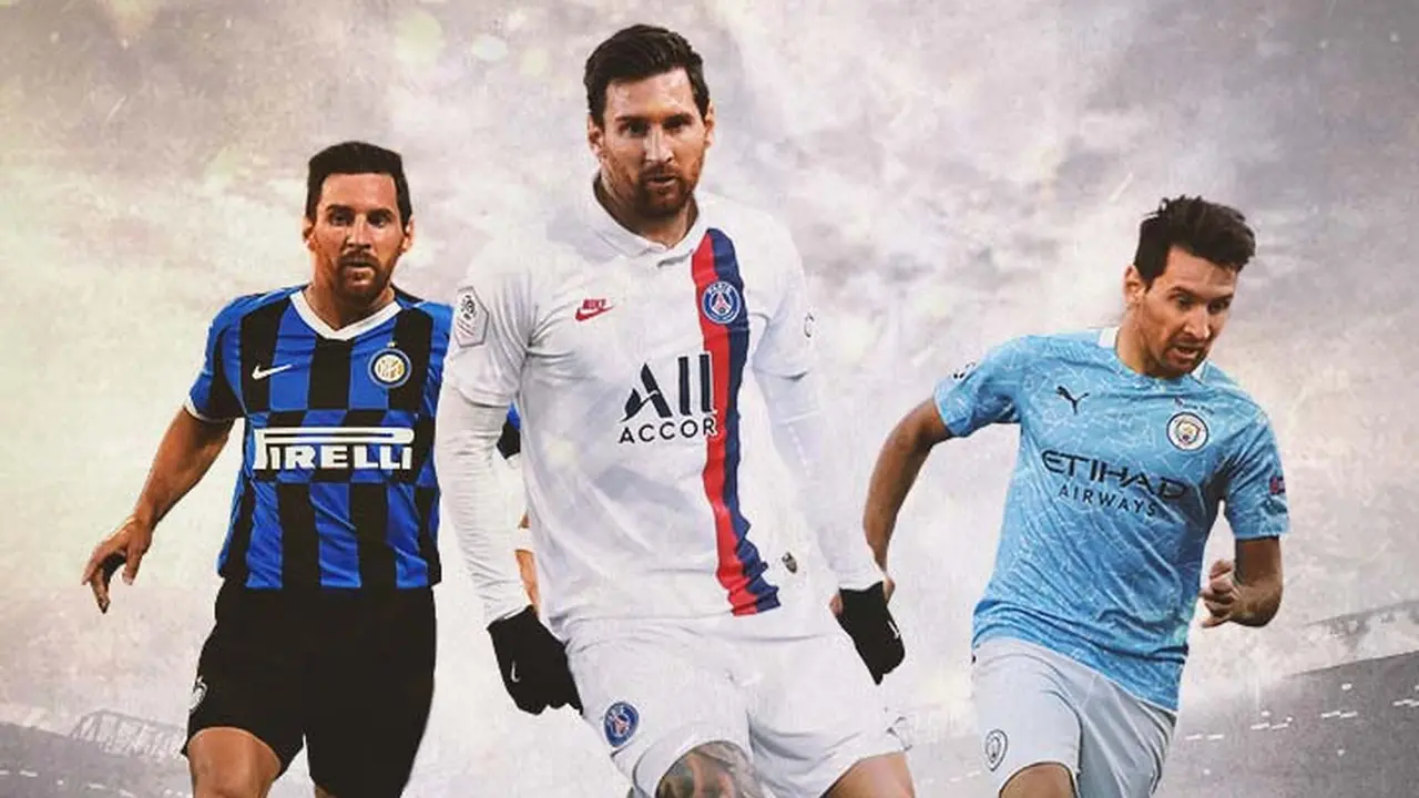 Ilustrasi - Lionel Messi, Inter Milan, PSG, Manchester City