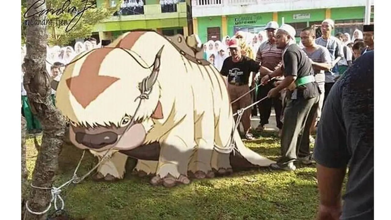 6 Editan Foto Sembelih Hewan Kurban saat Iduladha Ini Bikin Ngakak