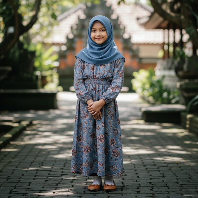 Model Gamis Batik Anak Perempuan Lengan Panjang