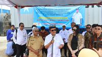 Menteri Kelautan dan Perikanan Wahyu Sakti Tranggono memberikan keterangan  pers saat pemberangkatn ekspor sarnden ikan tuna ke Kanada (Istimewa)