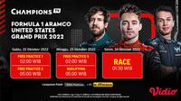 Jangan Lewatkan Keseruan F1 GP Amerika Serikat Pekan Ini di Vidio Oktober 2022 : Ada Juara Dunia