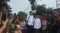 Jokowi dan Ma'ruf Amin menggelar deklarasi kemenangan Pilpres 2019 di Kampung Deret, Johar Baru, Selasa (21/5/2019)