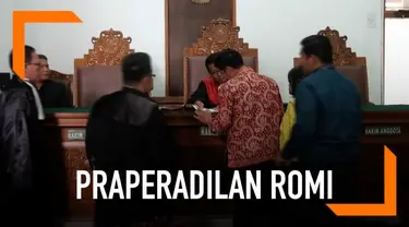 Hakim Pengadilan Negeri Jakarta Selatan menolak permohonan praperadilan yang diajukan mantan Ketua Umum Partai Persatuan Pembangunan M. Romahurmuziy hari Selasa (14/5).