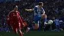Brighton & Hove Albion sukses menaklukkan Liverpool dengan skor 2-1. (AP Photo/Ian Walton)
