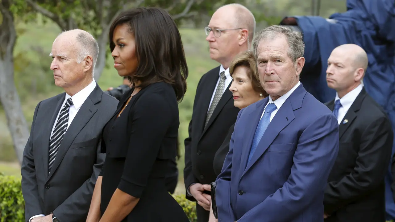 20160211-Michelle Obama Hadiri Pemakaman Nancy Reagan-California