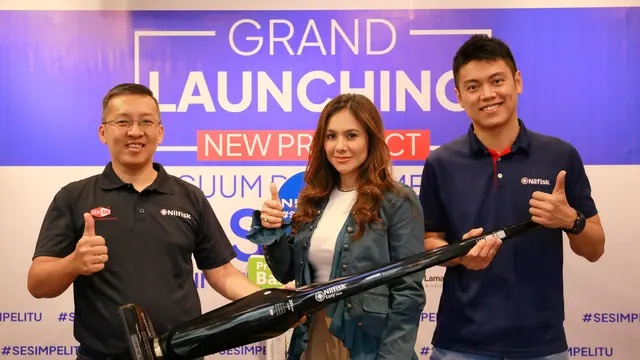 Wulan Guritno saat acara peluncuran Nilfisk Vacuum Dry Home Use EASY 2 IN 1