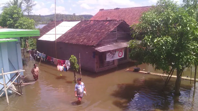 Rendaman di Desa Tarisi, Wanareja, Cilacap. (Foto: Liputan6.com/BPBD Cilacap/Muhamad Ridlo)