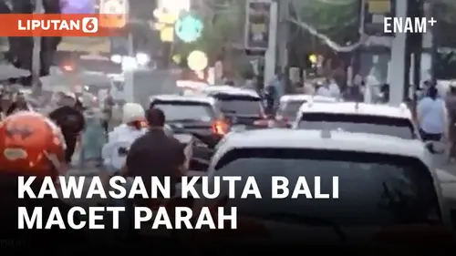 VIDEO: Libur Nataru, Kawasan Wisata Kuta Bali Macet Parah