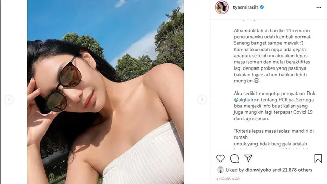 Indra Penciuman sudah kembali normal Tyas Mirasih siap akhiri isolasi mandiri akibat terpapar Covid-19