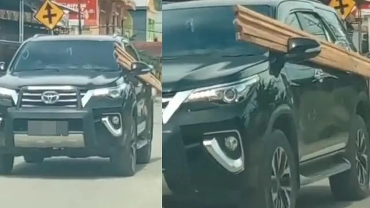 Toyota Fortuner angkut kayu (TikTok/@fbkstyle)