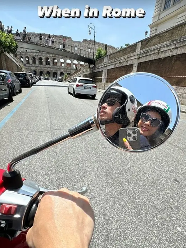 7 Potret Bunga Citra Lestari dan Tiko Liburan ke Italia, Seru Naik Scooter di Roma