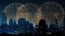 Kembang api meledak di atas cakrawala Midtown Manhattan saat pertunjukan kembang api pada perayaan Hari Kemerdekaan terlihat dari Jersey City, N.J., Amerika Serikat,  4 Juli 2022. (AP Photo/Charles Sykes)