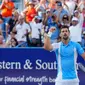Djokovic menyatakan, laga ini begitu sulit dan terberat dalam kariernya sebagai petenis. "Dari awal hingga akhir, kami berdua melewati titik tertinggi, terendah, poin luar biasa, permainan buruk, heatstroke, serangan balik." (AP Photo/Aaron Doster)