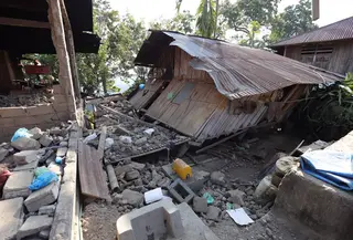 Rumah rusak akibat gempa NTT. (BNPB)