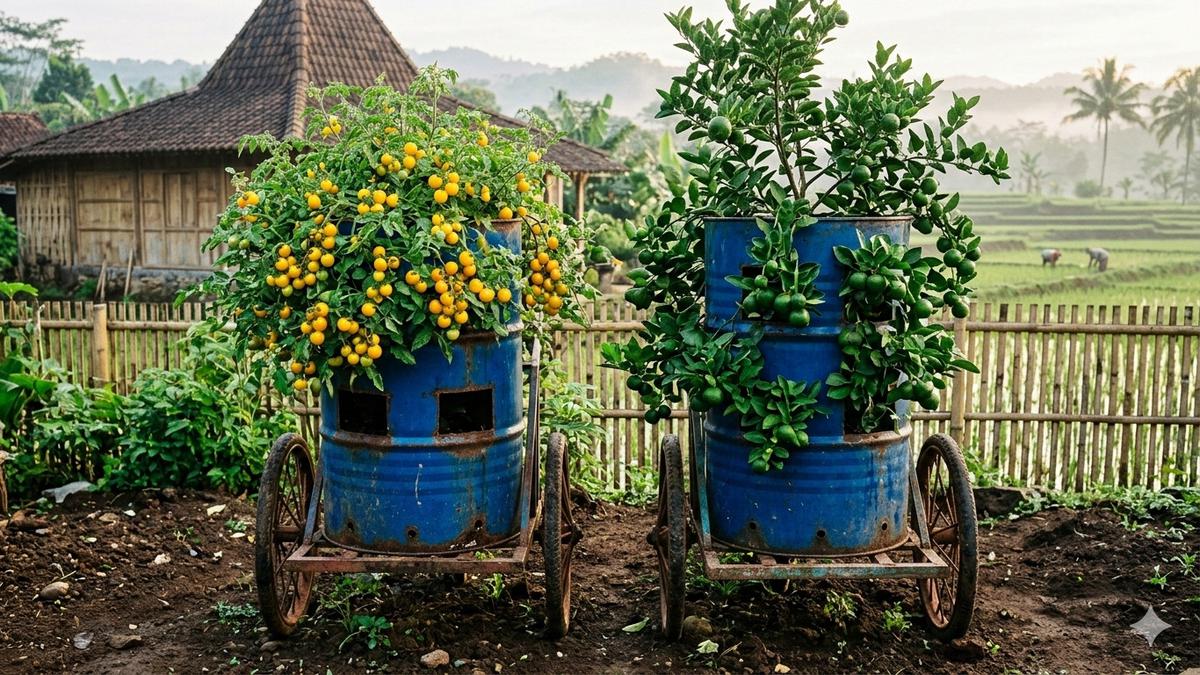 Cara Membuat Kebun Buah Minimalis dari Barang Bekas di Rumah