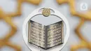 Tugu Al-Quran di Masjid Istana Anak Yatim, Desa Cikeas Udik, Gunung Putri, Kabupaten Bogor, Jawa Barat, Jumat (30/4/2021). Tugu Al Quran yang dibangun di Masjid Istana Anak Yatim ini mendapat penghargaan dari Leprid mencapai rekor dunia sebagai tugu Al Quran tertinggi di dunia dengan tinggi 18 meter