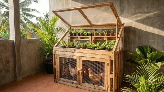 Kandang Ayam dan Greenhouse Mini