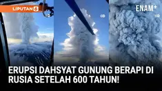 Gunung berapi Krasheninnikov di Kamchatka, Rusia untuk pertama kalinya erupsi setelah 'tertidur' selama 600 tahun pada Minggu, (3/8/2025).