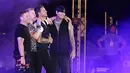 Boyzone memperkenalkan lagu terbaru milik mereka yang berjudul "Because" di Prambanan Jazz Festival 2018. (Bambang E. Ros/Bintang.com)