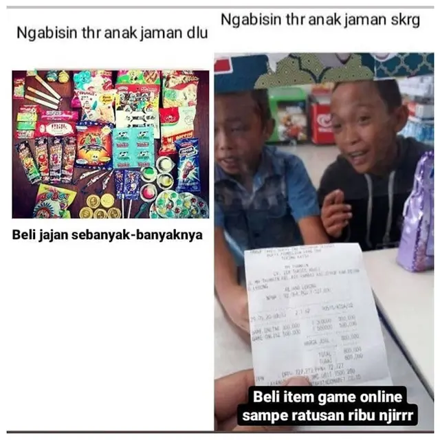 7 Meme Perbedaan Bocah Jaman Dulu Vs Sekarang Habisin Uang THR