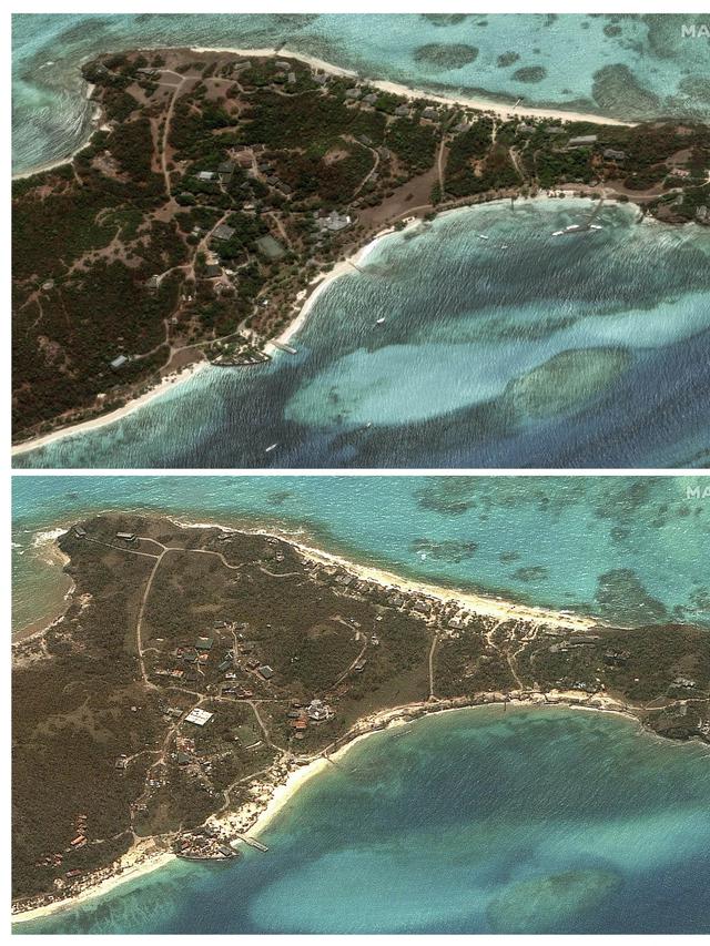 Penampakan Badai Beryl menerjang St Vincent dan Grenadines di Kepulauan Karibia. (Maxar Technologies Via AP)