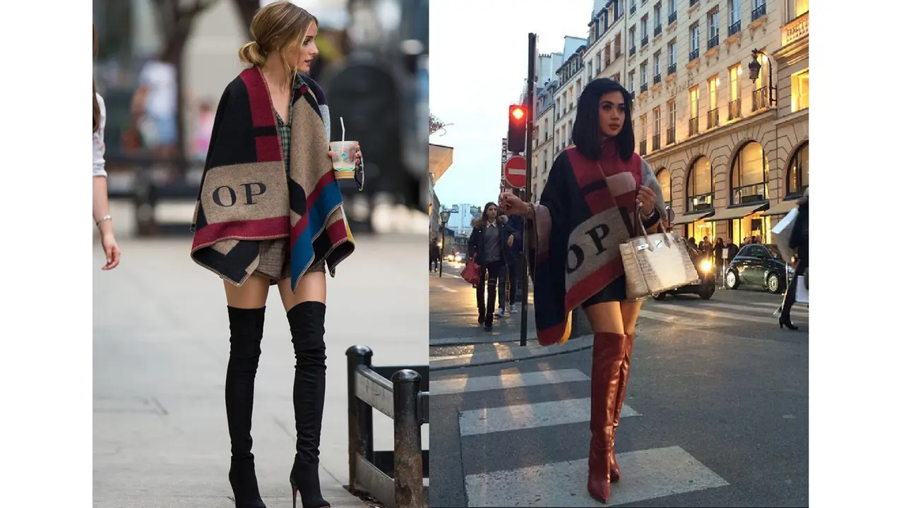Syahrini Pakai Ponco Kembaran dengan Olivia Palermo