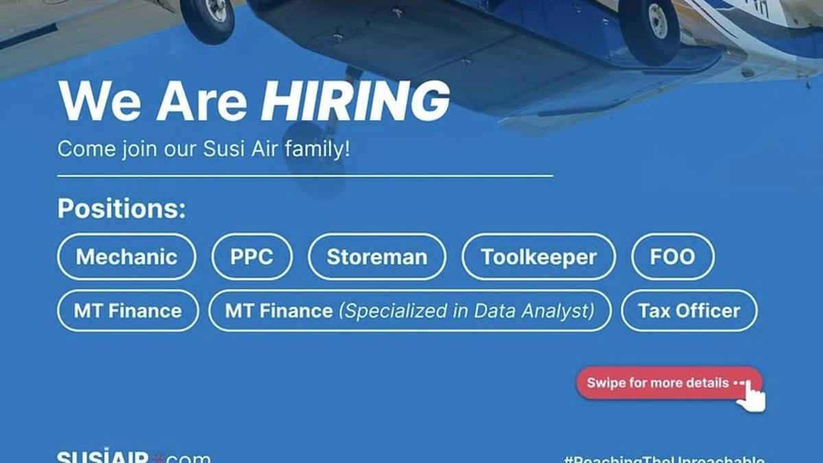 Lowongan Kerja Susi Air Terbaru, Cek Posisi dan Syarat di Sini!