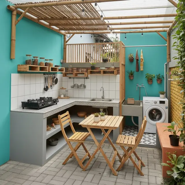 Inspirasi Dapur Outdoor Murah Meriah di Belakang Rumah Sempit
